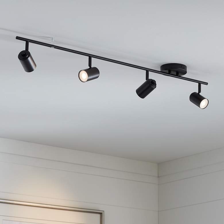 Image 1 Pro Track Vester 4-Light Black LED Wall or Ceiling Track Fixture