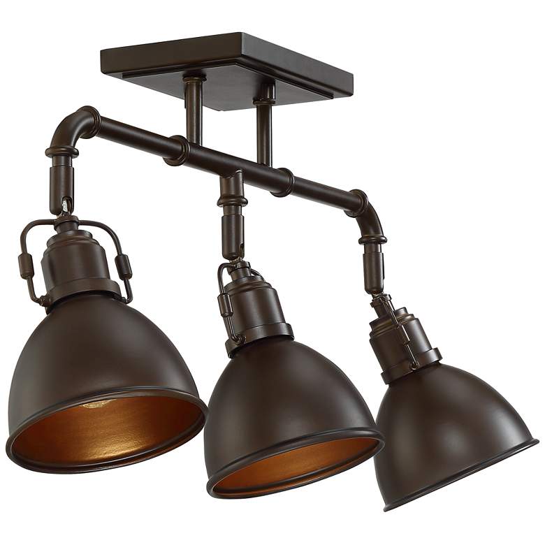 Image 7 Pro Track Wesley 25" 3-Light Rustic Industrial Bronze Track Fixture more views