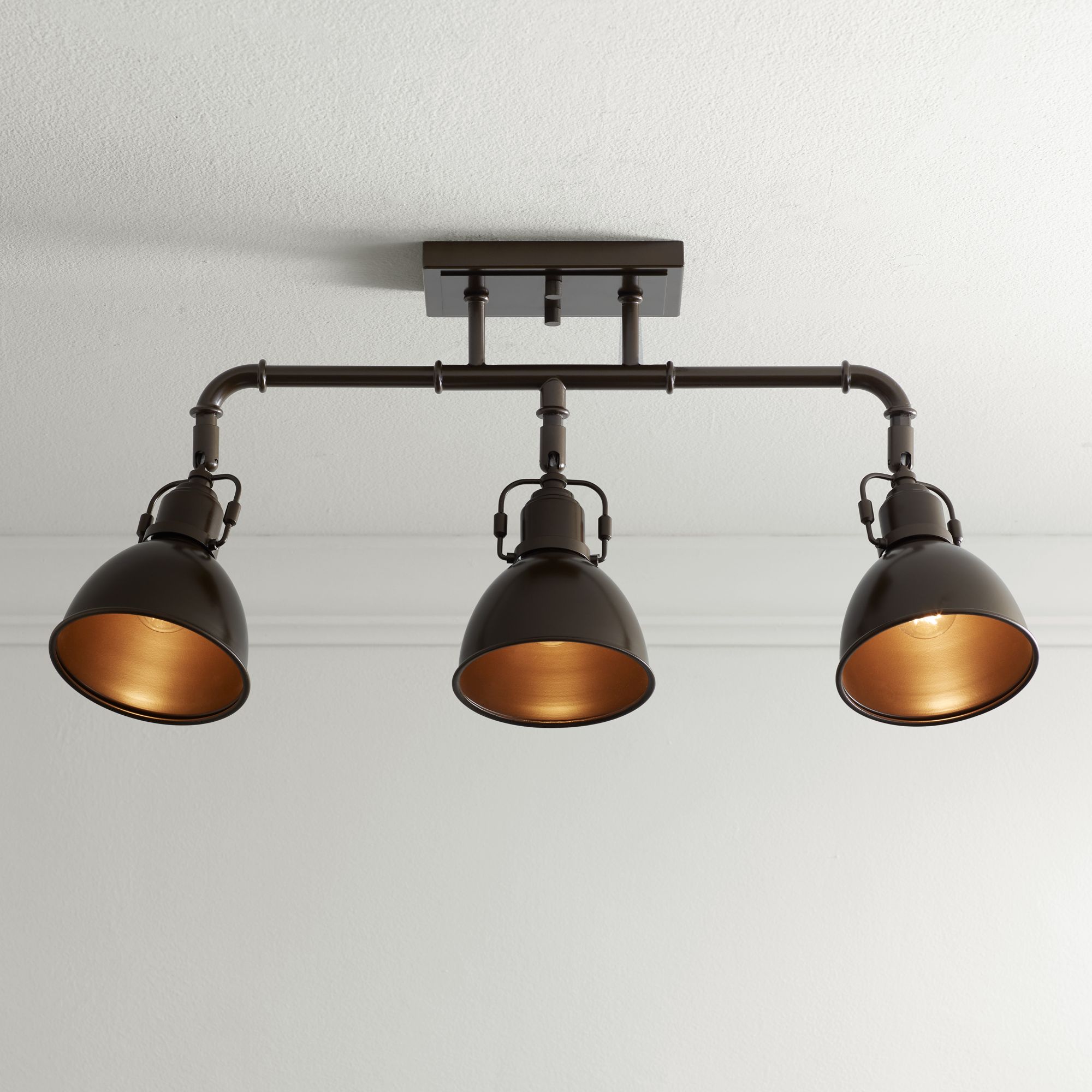 Pro Track Wesley 25" 3-Light Rustic Industrial Bronze Track Fixture