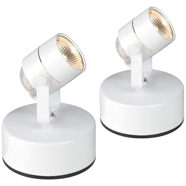 Image 1 Pro Track White 6 3/4" High Mini Accent LED Uplight Set of 2