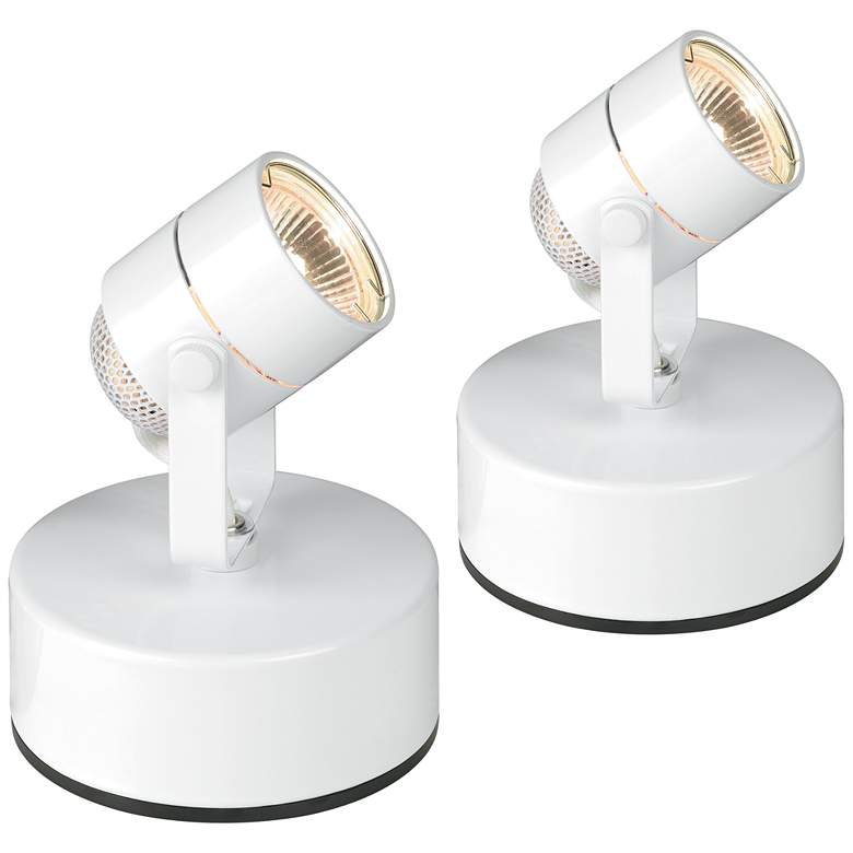 Image 1 Pro Track White 6 3/4 inch High Mini Accent LED Uplight Set of 2