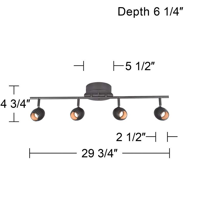 Image 4 Pro Track® Zephyr 4-Light Bronze LED Track Fixture more views