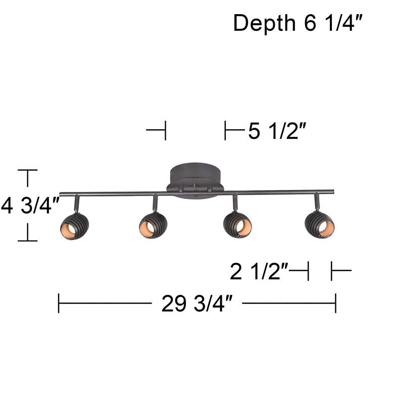 Image 4 Pro Track&#174; Zephyr 4-Light Bronze LED Track Fixture more views