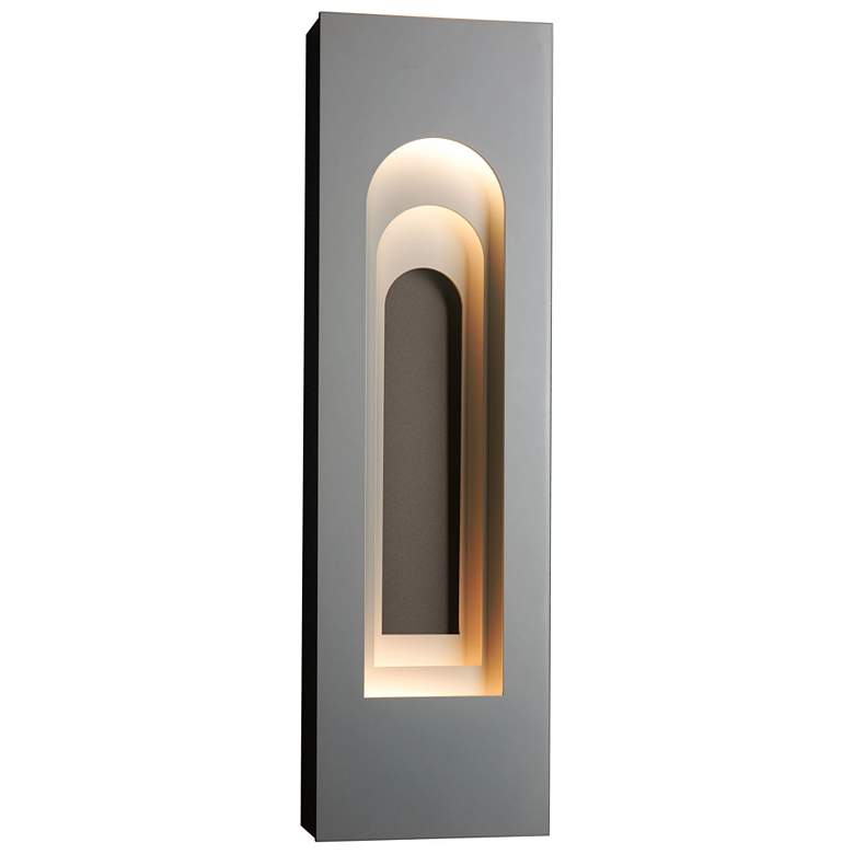 Image 1 Procession 40 inchH Coastal Dark Smoke Outdoor Sconce With Steel Accent