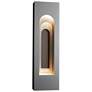 Procession 40"H Coastal Dark Smoke Outdoor Sconce With Steel Accent