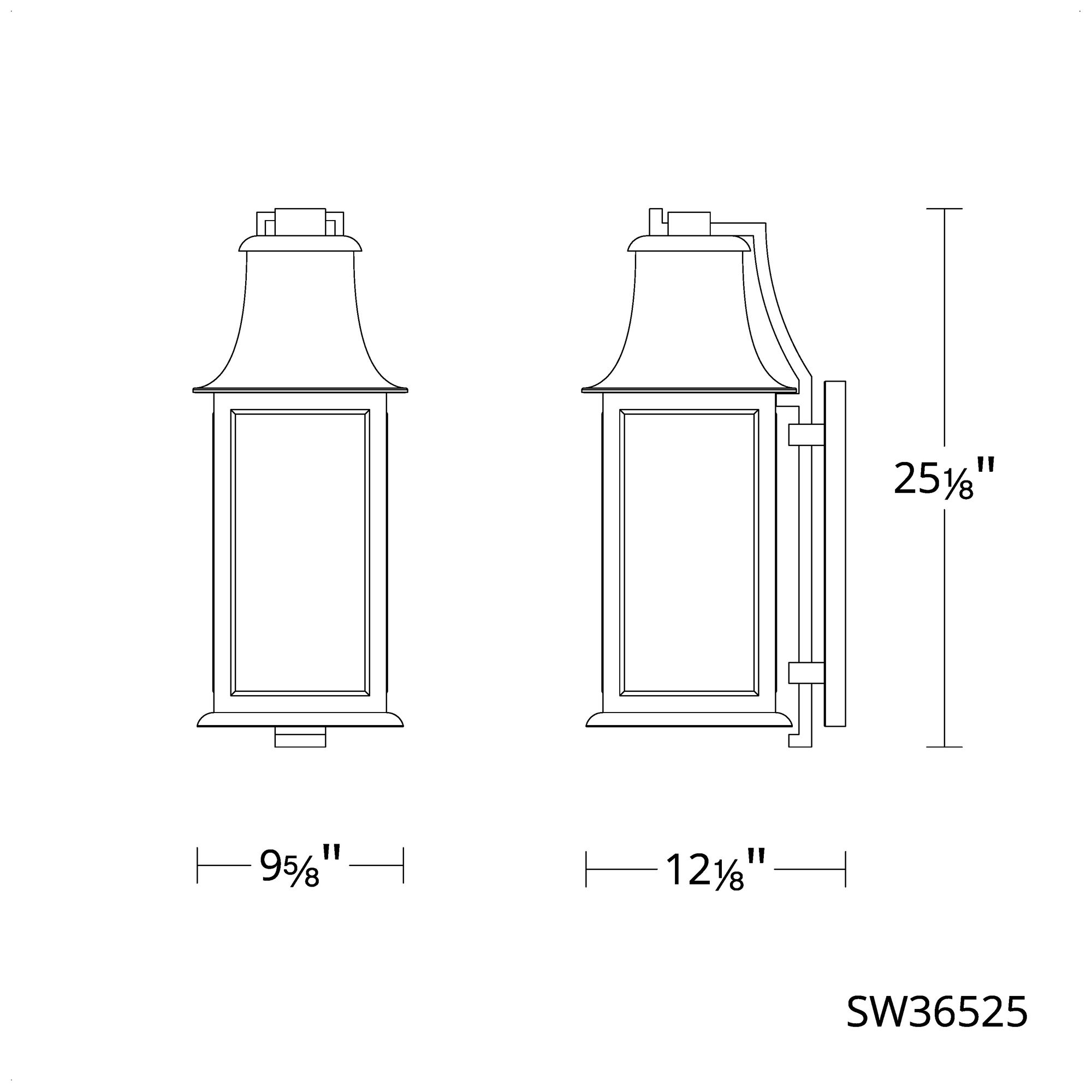 Image 5 Proctor 25.13"H x 9.63"W 3-Light Outdoor Wall Light in Oil Rubbed Bronze more views