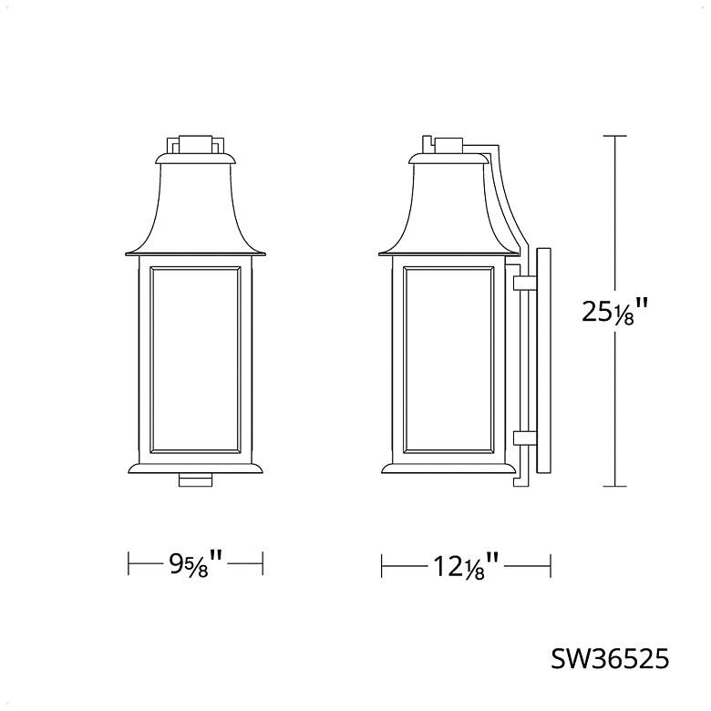 Image 5 Proctor 25.13"H x 9.63"W 3-Light Outdoor Wall Light in Oil Rubbed Bronze more views