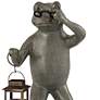 Professor Frog 21 1/2"H Verdigris Garden Statue with Lantern