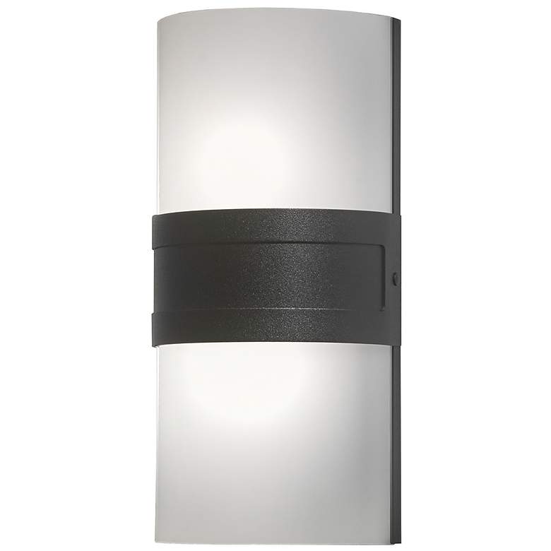 Image 1 Profiles 12 inch High Black and Opal Acrylic Exterior Sconce LED
