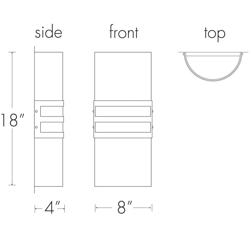 Image 3 Profiles 12" High Black|Opal Acrylic Exterior Sconce Triac LED more views