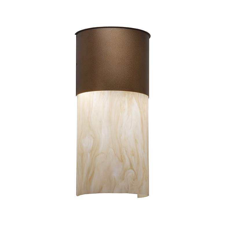 Image 1 Profiles 13 inch Empire Bronze and Caramel Onyx Exterior Sconce