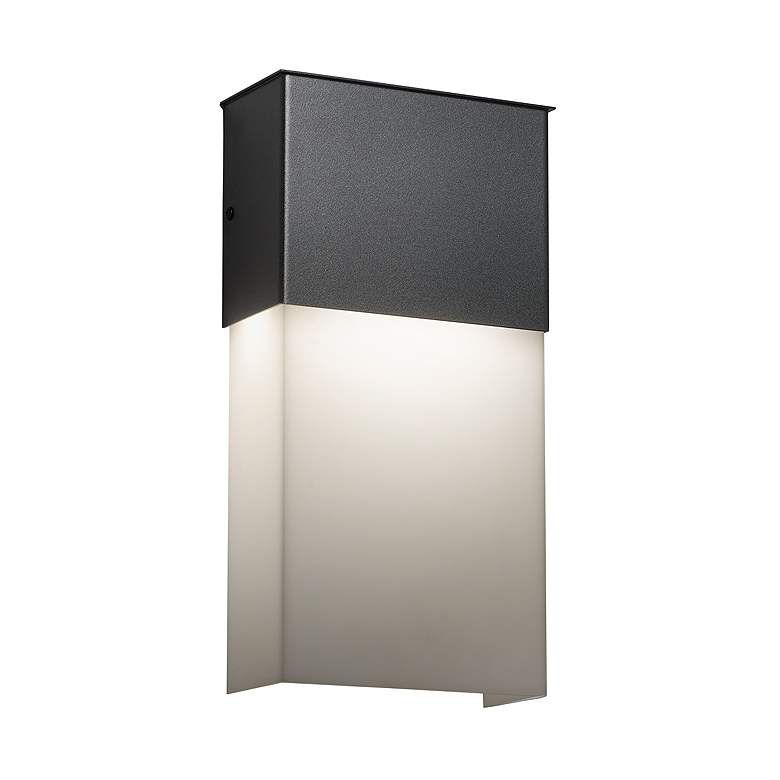 Image 1 Profiles 13 inchH Dark Iron and Opal Acrylic Exterior Sconce LED