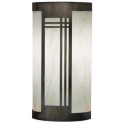 Profiles 14&quot; Bronze Age and Faux Alabaster Interior Sconce