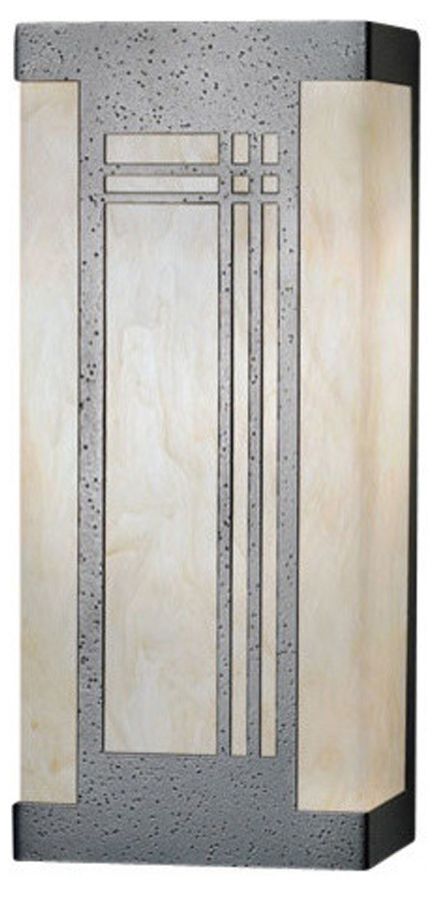 Profiles 14" High Smoked Silver|Caramel Onyx Exterior Sconce LED