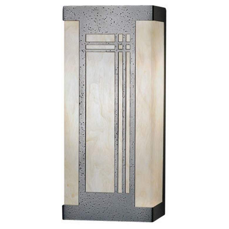 Image 1 Profiles 14 inch Smoked Silver and Caramel Onyx Exterior Sconce