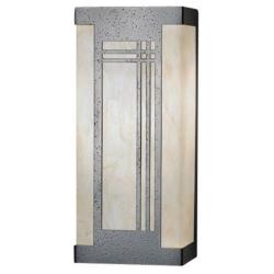 Profiles 14&quot; Smoked Silver and Caramel Onyx Exterior Sconce