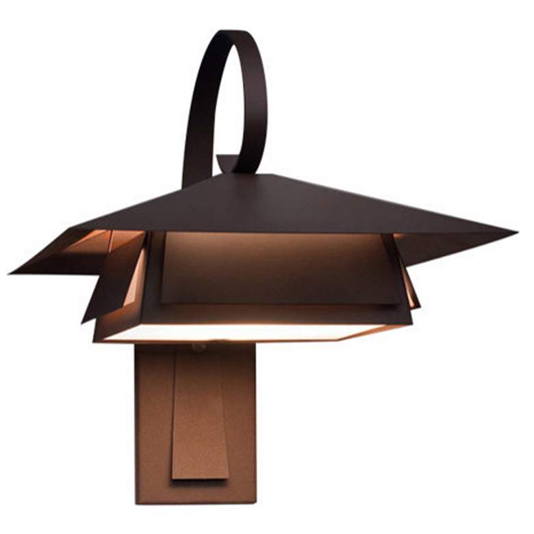 Image 1 Profiles 17 inchH Empire Bronze Opal Acrylic Exterior Sconce LED
