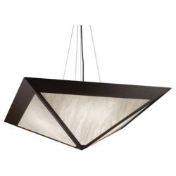 Profiles 18&quot;W Dark Iron and Faux Alabaster Pendant 0-10V LED