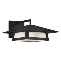 Profiles 5 3/4&quot;H Black and Opal Acrylic Exterior Sconce LED