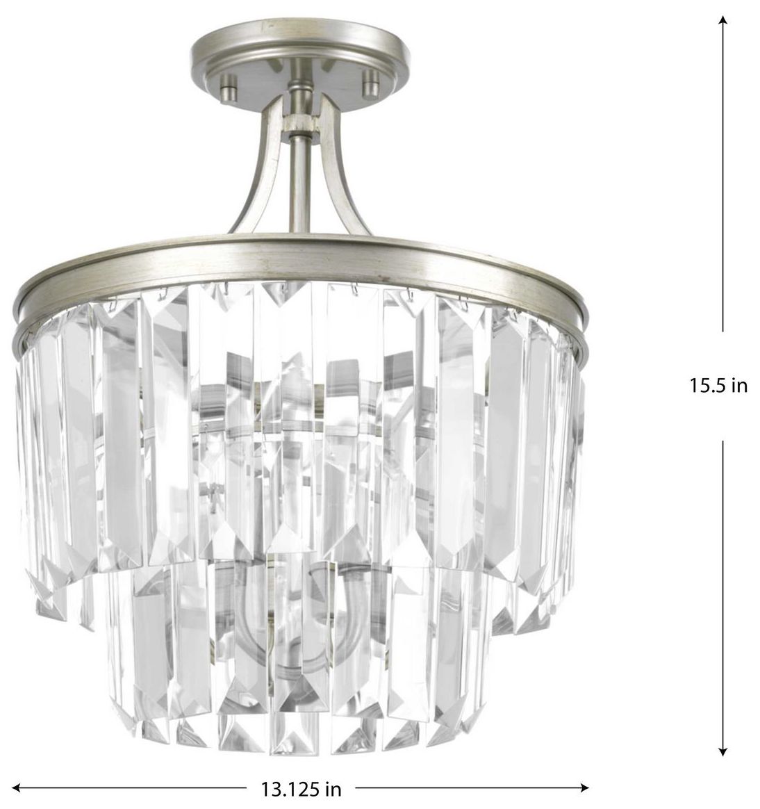 Image 5 Progress Light Glimmer Collection 3-Light 15-1/2" Semi-Flush Convertible more views