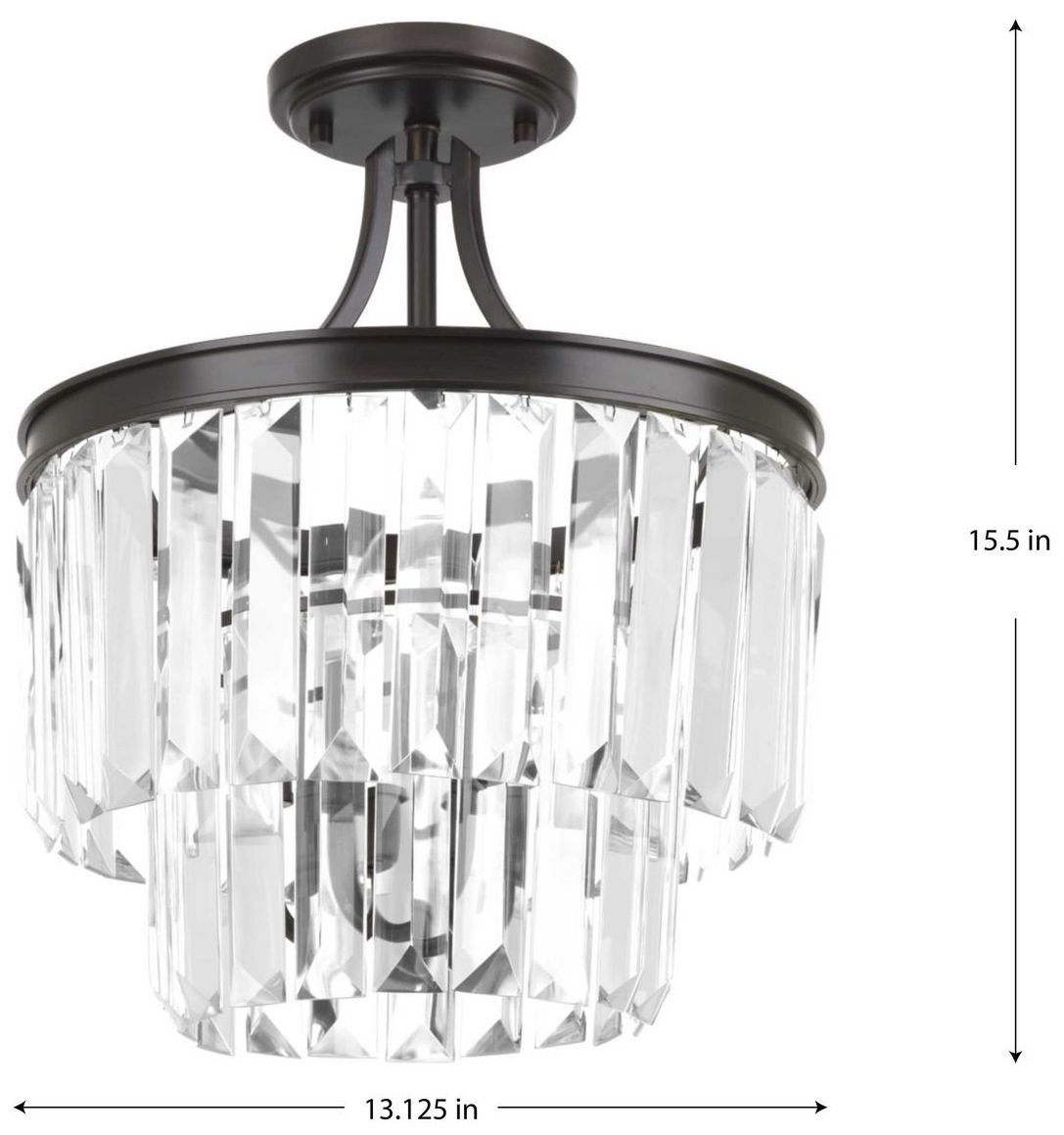 Image 5 Progress Light Glimmer Collection 3-Light 15-1/2" Semi-Flush Convertible more views