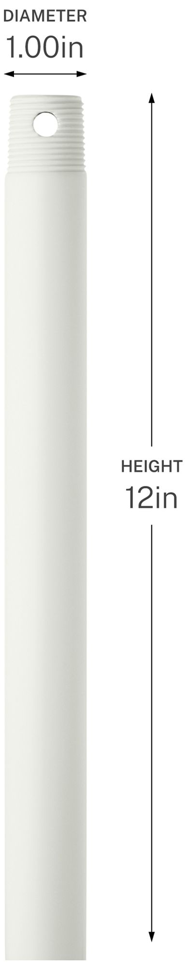 Image 2 Progress Lighting 12" Single Threaded Ceiling Fan Downrod Matte White more views