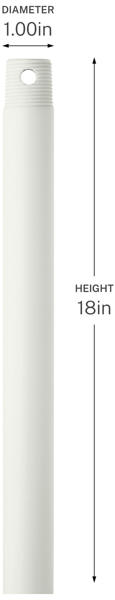 Image 2 Progress Lighting 18" Single Threaded Ceiling Fan Downrod Matte White more views
