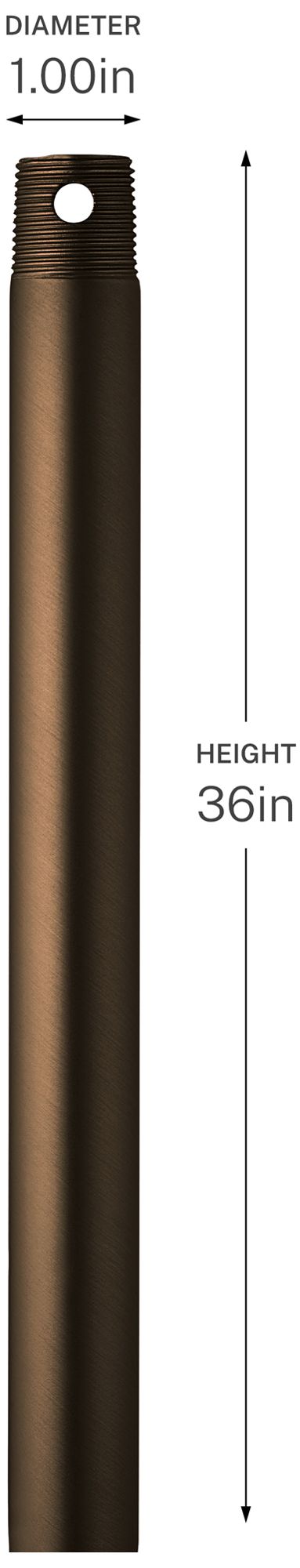 Image 2 Progress Lighting 36" Threaded Ceiling Fan Downrod Heritage Brushed Bronze more views