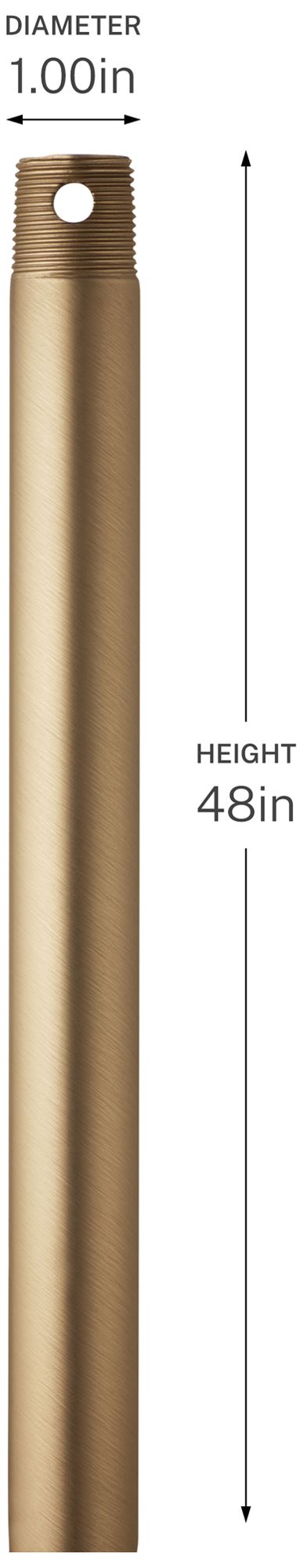Image 2 Progress Lighting 48" Single Threaded Ceiling Fan Downrod Champagne Bronze more views