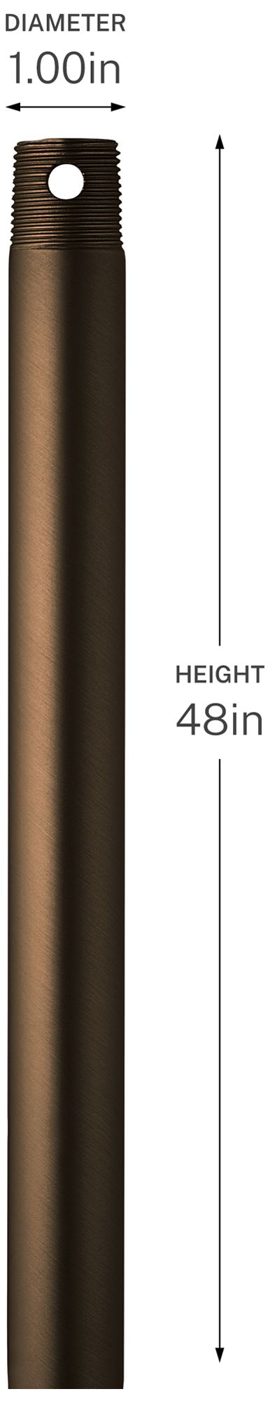 Image 2 Progress Lighting 48" Threaded Ceiling Fan Downrod Heritage Brushed Bronze more views