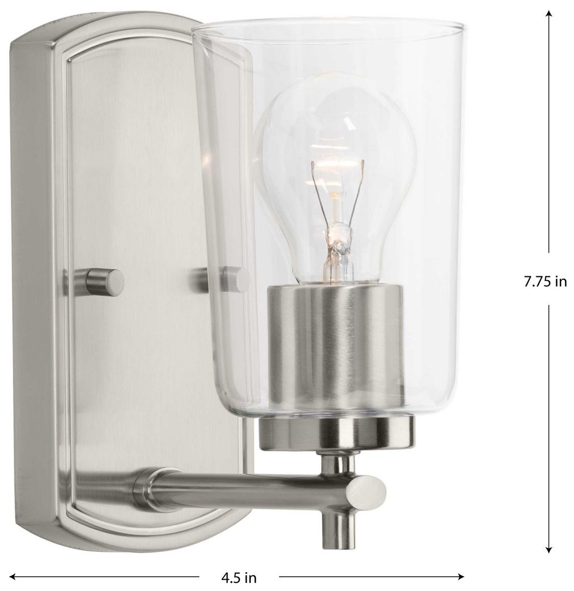 Image 4 Progress Lighting Adley 1-Light Clear Glass New Traditional Vanity Light more views
