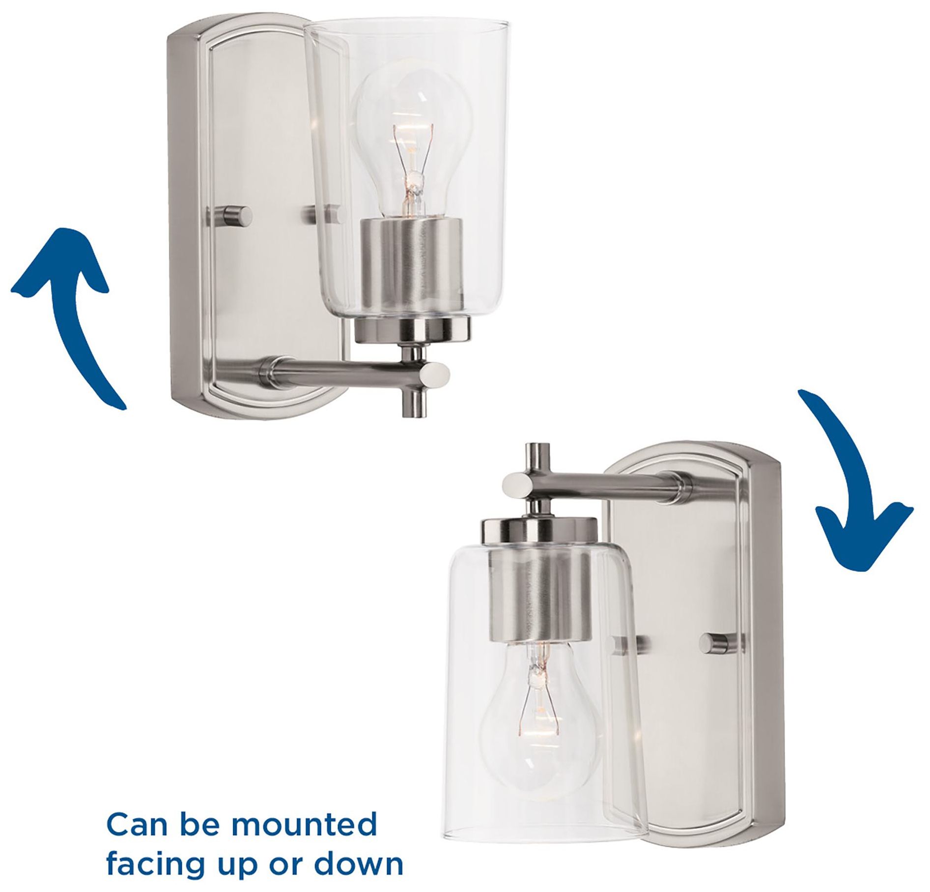 Image 5 Progress Lighting Adley 1-Light Clear Glass New Traditional Vanity Light more views