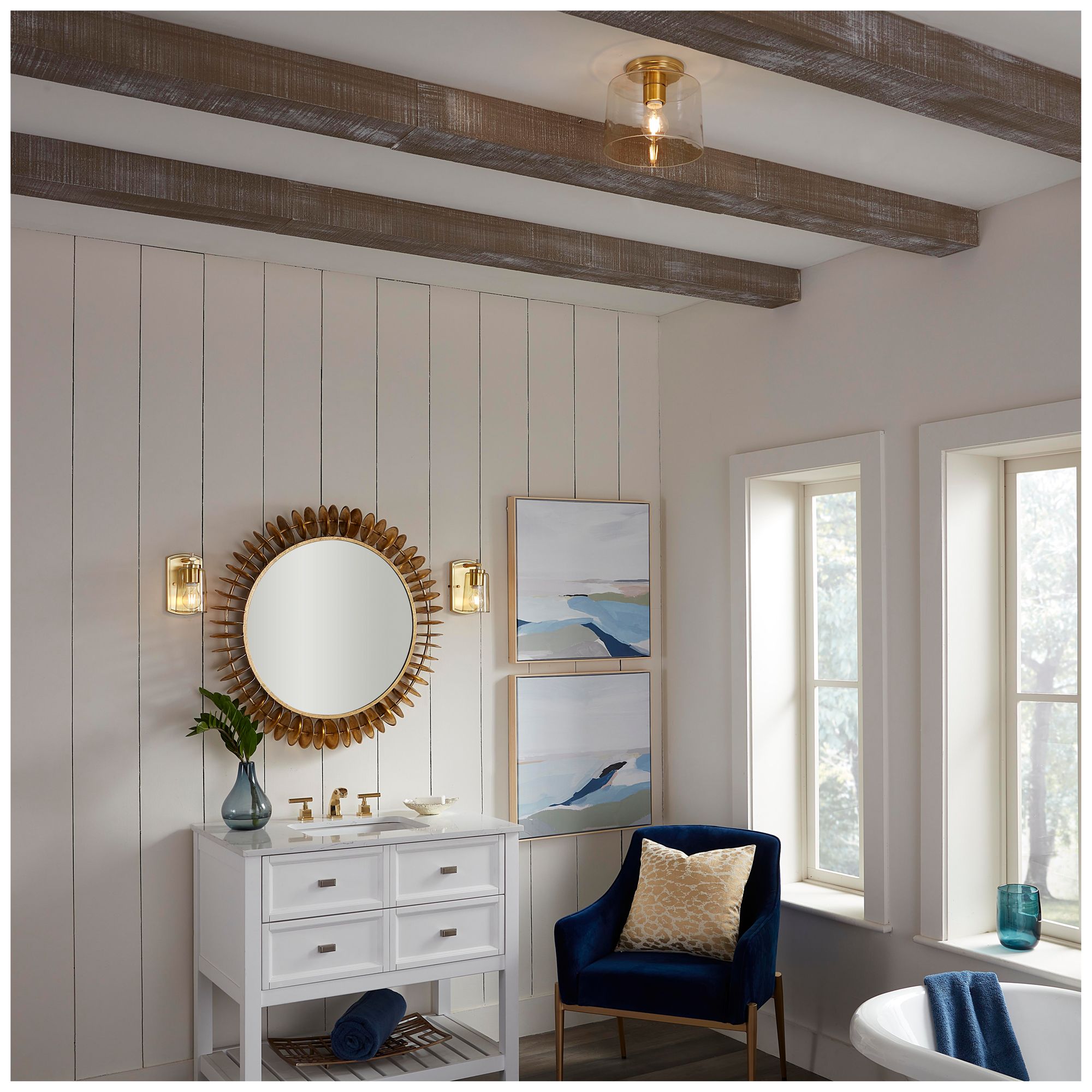 Image 2 Progress Lighting Adley 1-Light Clear Glass New Traditional Vanity Light more views