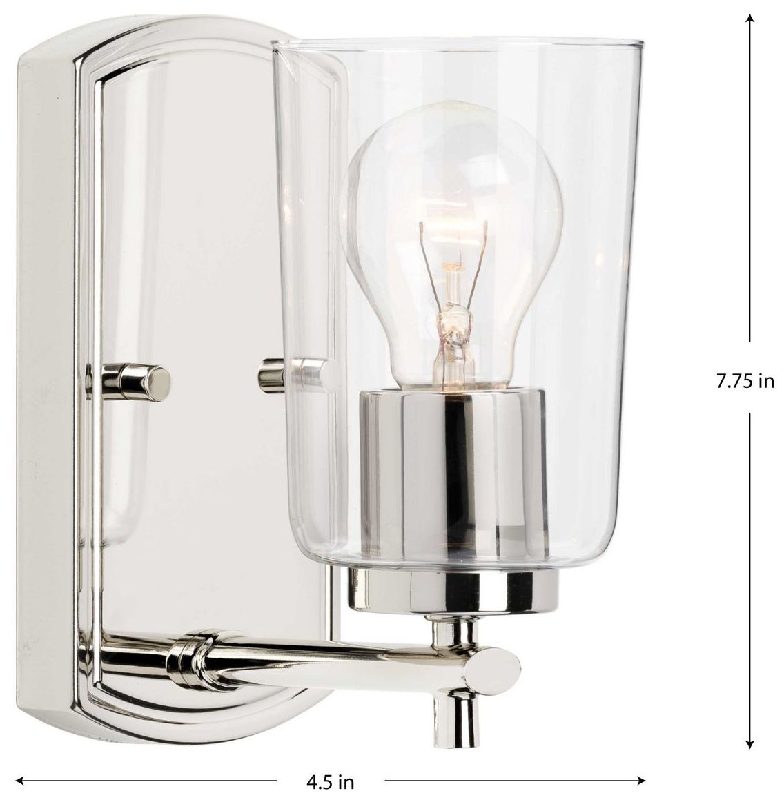 Image 4 Progress Lighting Adley 1-Light Clear Glass New Traditional Vanity Light more views