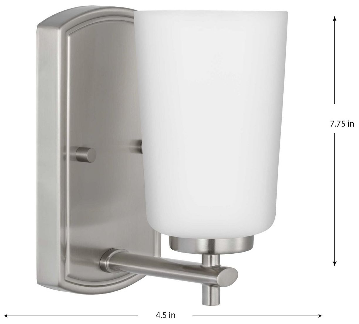 Image 4 Progress Lighting Adley 1-Light Etched Opal Glass Vanity Light more views