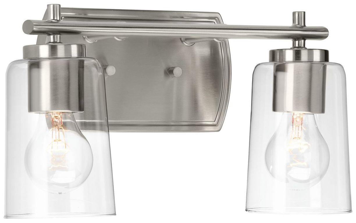 Image 2 Progress Lighting Adley 2-Light Clear Glass New Traditional Vanity Light more views