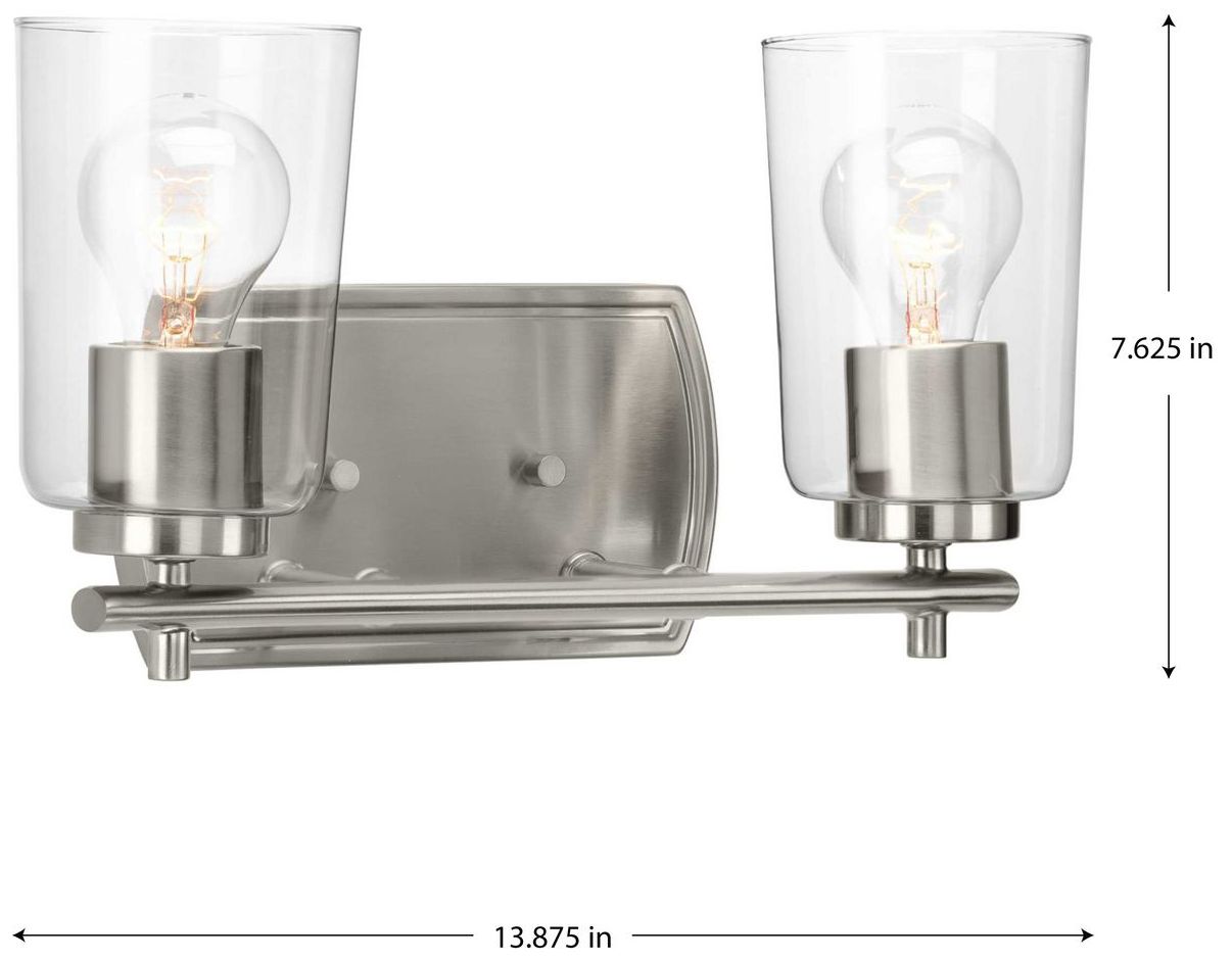 Image 4 Progress Lighting Adley 2-Light Clear Glass New Traditional Vanity Light more views