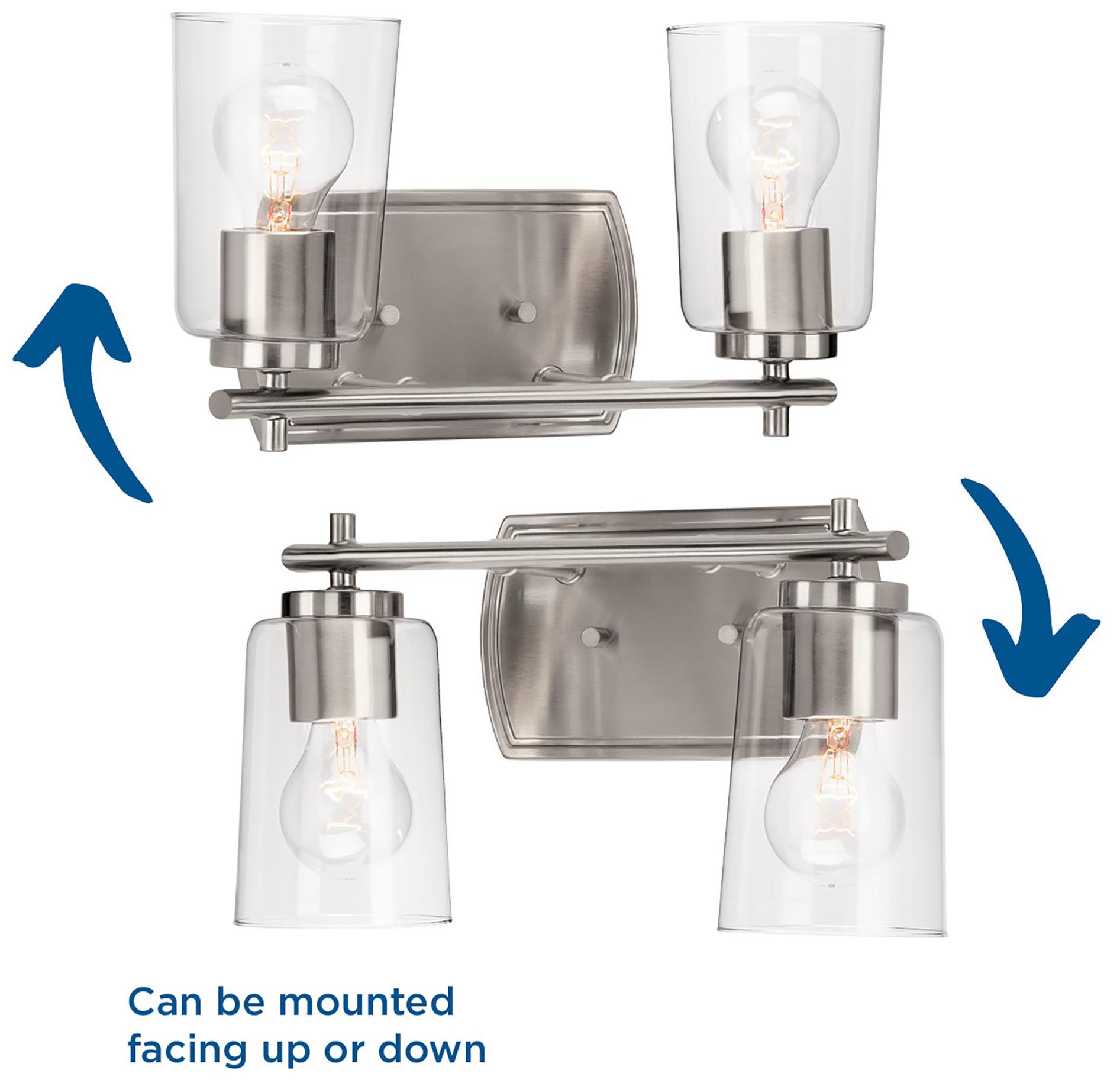 Image 5 Progress Lighting Adley 2-Light Clear Glass New Traditional Vanity Light more views