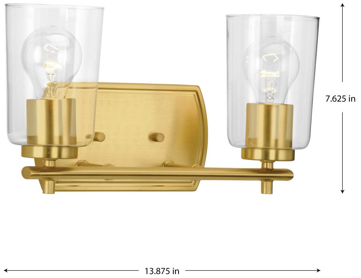 Image 4 Progress Lighting Adley 2-Light Clear Glass New Traditional Vanity Light more views