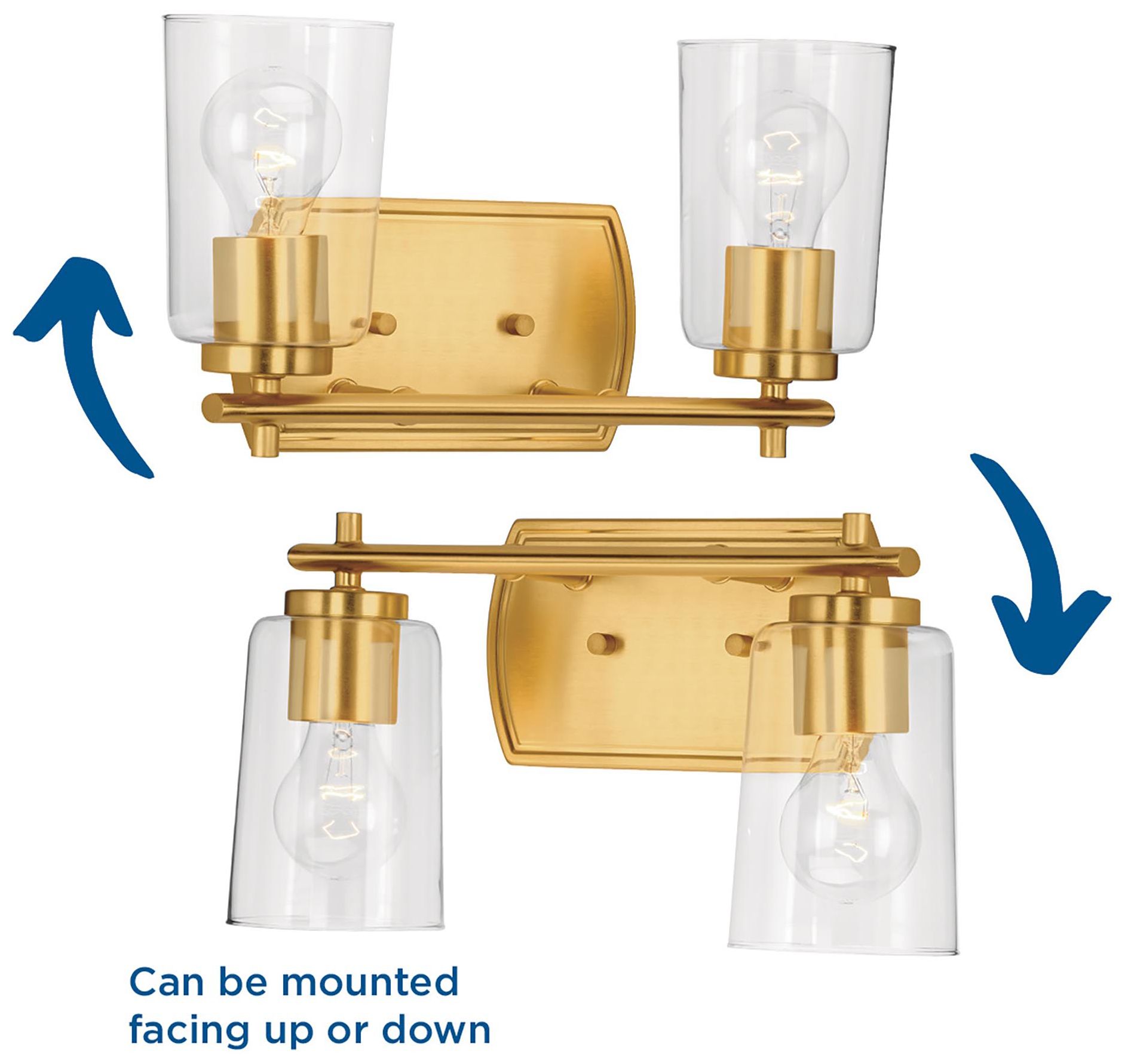Image 5 Progress Lighting Adley 2-Light Clear Glass New Traditional Vanity Light more views