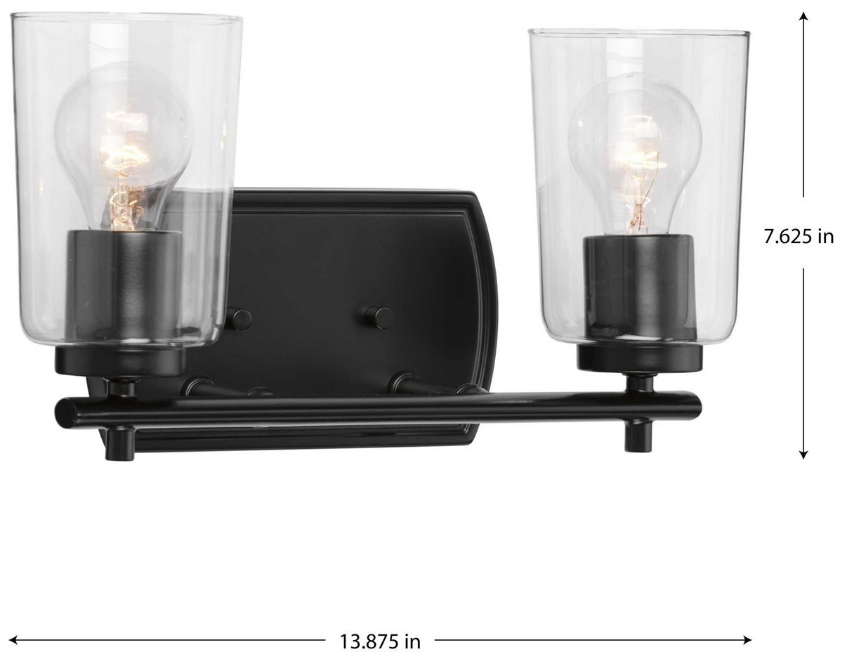 Image 4 Progress Lighting Adley 2-Light Clear Glass New Traditional Vanity Light more views
