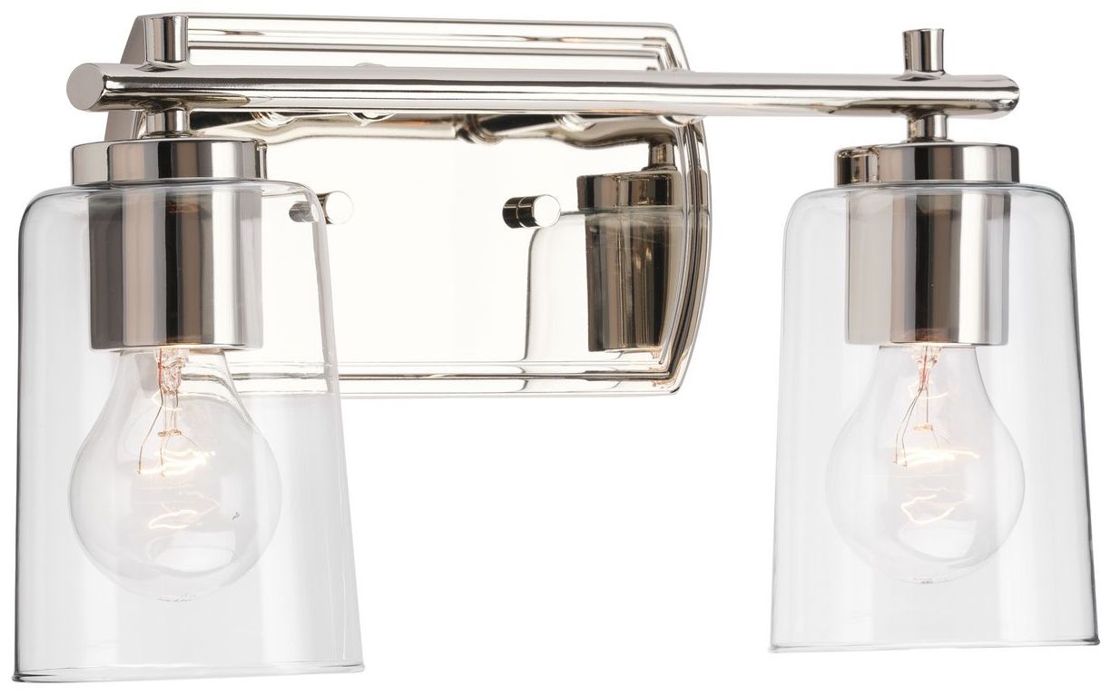 Image 2 Progress Lighting Adley 2-Light Clear Glass New Traditional Vanity Light more views