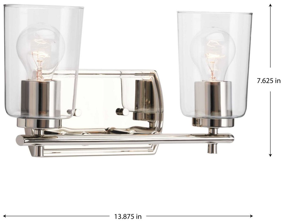 Image 4 Progress Lighting Adley 2-Light Clear Glass New Traditional Vanity Light more views