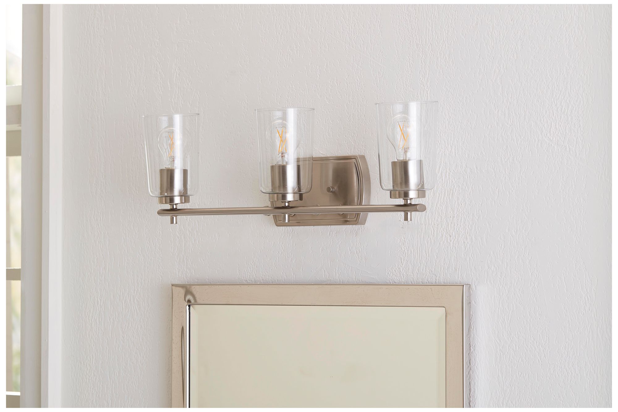 Image 2 Progress Lighting Adley 3-Light Clear Glass New Traditional Vanity Light more views