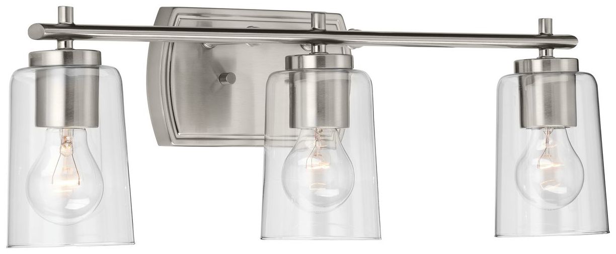 Image 3 Progress Lighting Adley 3-Light Clear Glass New Traditional Vanity Light more views