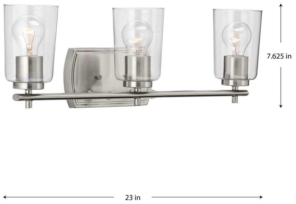 Image 4 Progress Lighting Adley 3-Light Clear Glass New Traditional Vanity Light more views