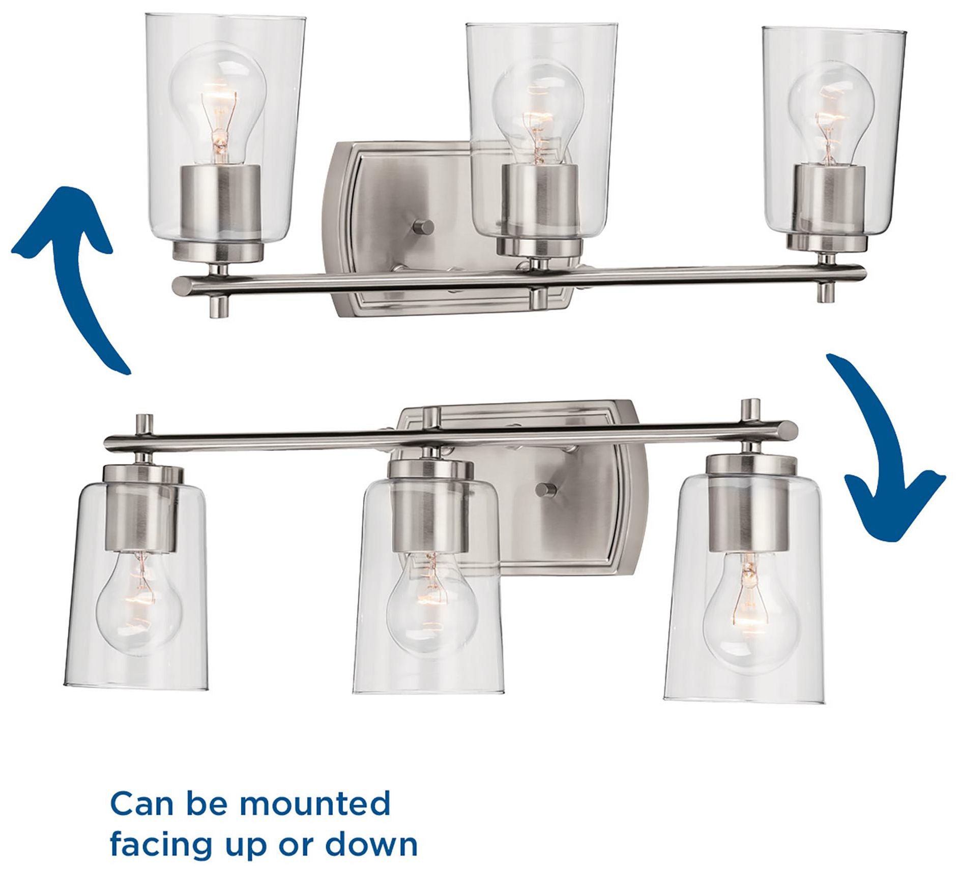 Image 6 Progress Lighting Adley 3-Light Clear Glass New Traditional Vanity Light more views