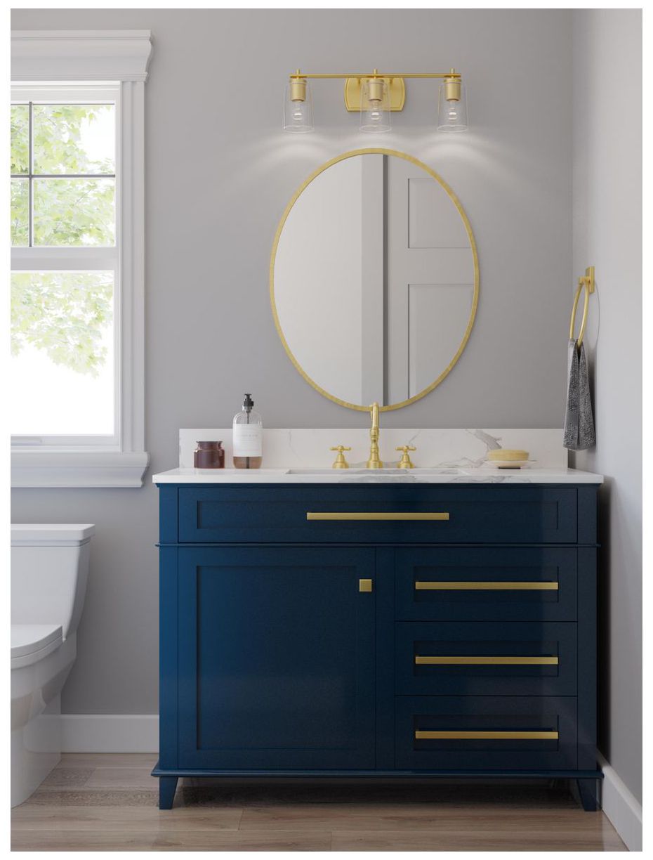 Image 2 Progress Lighting Adley 3-Light Clear Glass New Traditional Vanity Light more views