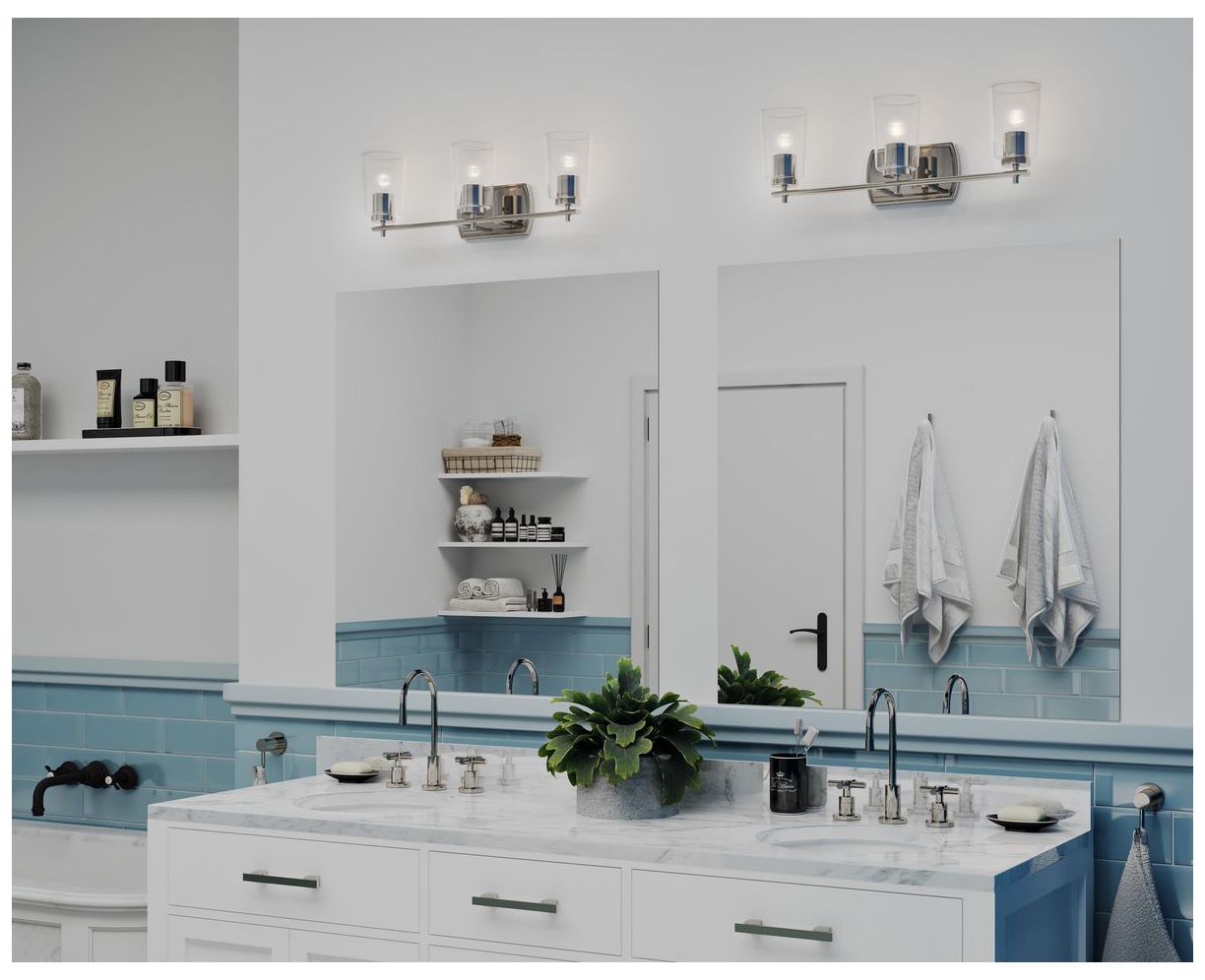 Image 3 Progress Lighting Adley 3-Light Clear Glass New Traditional Vanity Light more views