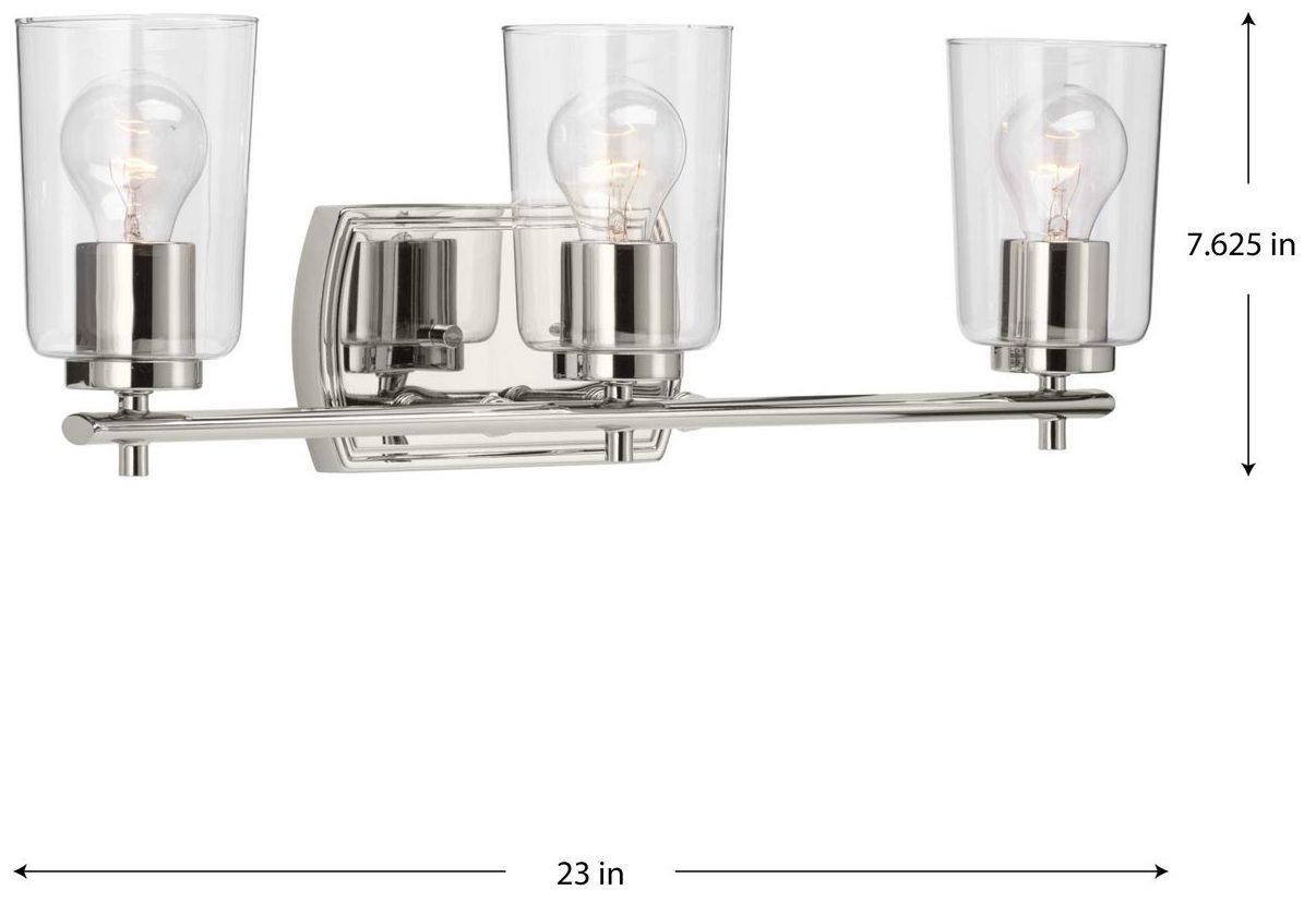 Image 4 Progress Lighting Adley 3-Light Clear Glass New Traditional Vanity Light more views